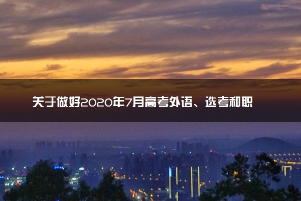 关于做好2020年7月高考外语、选考和职业技能理论考试信息确认工作的通知