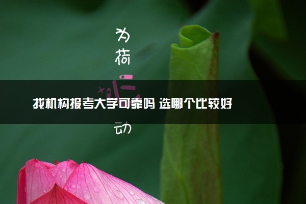 找机构报考大学可靠吗 选哪个比较好