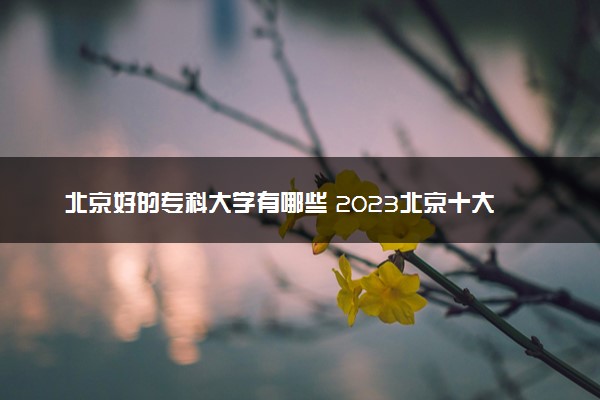 北京好的专科大学有哪些 2023北京十大高职专科院校排名