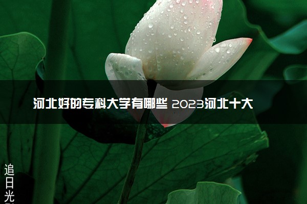 河北好的专科大学有哪些 2023河北十大高职专科院校排名