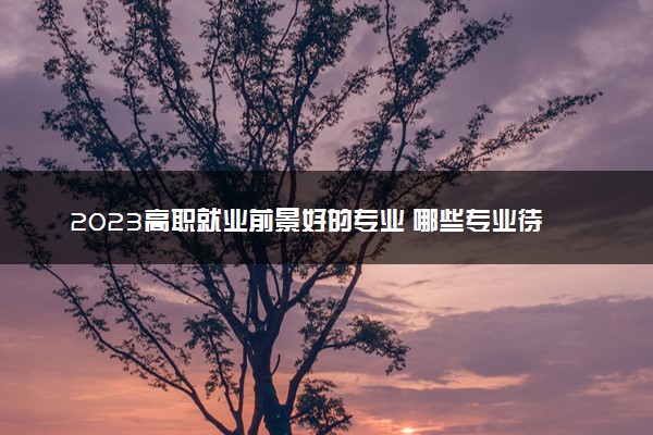 2023高职就业前景好的专业 哪些专业待遇好