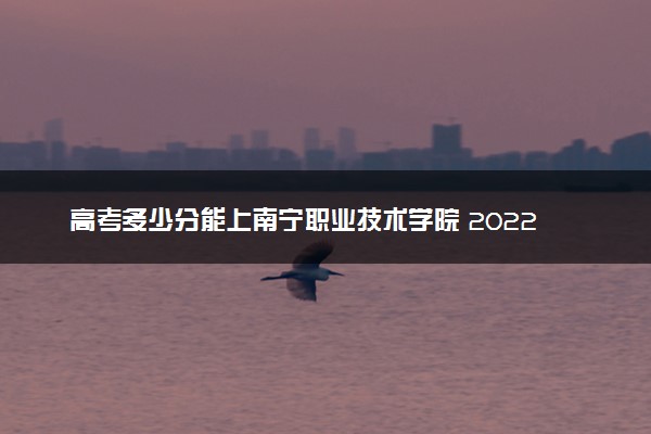 高考多少分能上南宁职业技术学院 2022录取分数线是多少