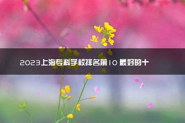 2023上海专科学校排名前10 最好的十大公办专科院校