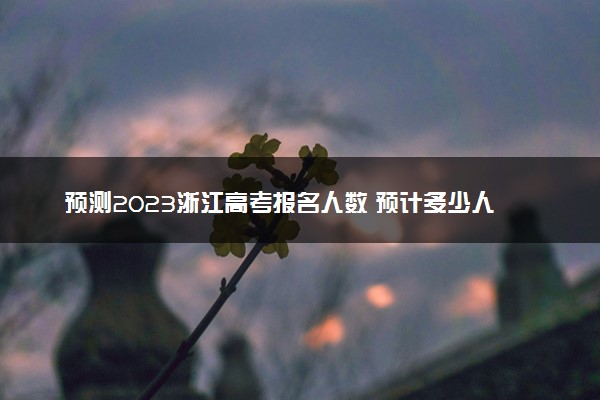 预测2023浙江高考报名人数 预计多少人参加高考