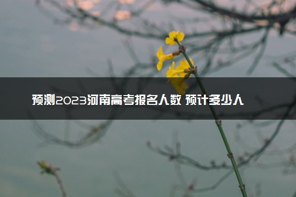 预测2023河南高考报名人数 预计多少人参加高考