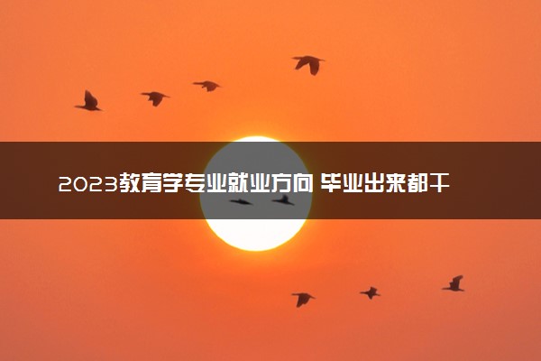 2023教育学专业就业方向 毕业出来都干嘛了