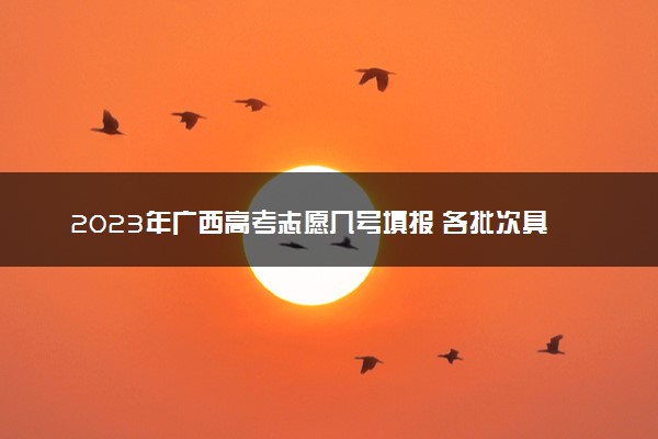 2023年广西高考志愿几号填报 各批次具体填报时间