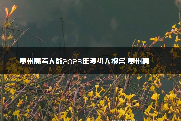 贵州高考人数2023年多少人报名 贵州高考报名人数预测