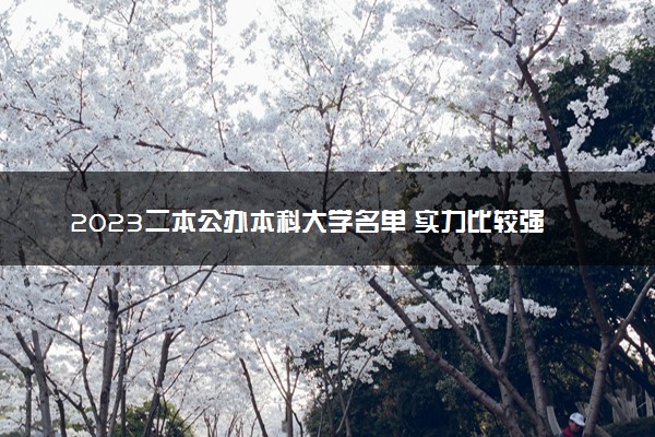 2023二本公办本科大学名单 实力比较强的院校