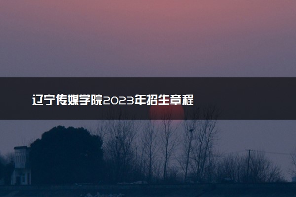 辽宁传媒学院2023年招生章程