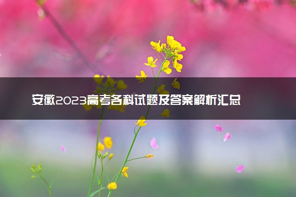 安徽2023高考各科试题及答案解析汇总 完整真题试卷