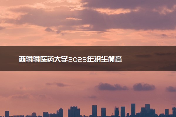 西藏藏医药大学2023年招生简章