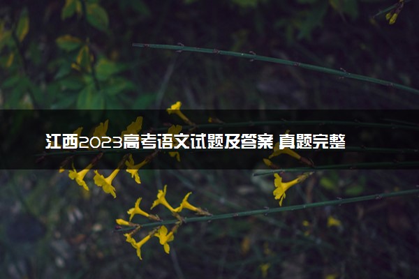 江西2023高考语文试题及答案 真题完整解析