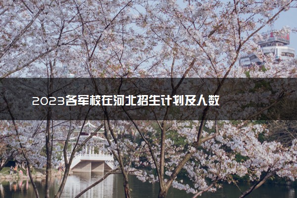 2023各军校在河北招生计划及人数