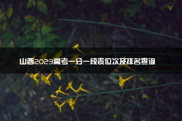 山西2023高考一分一段表位次及排名查询