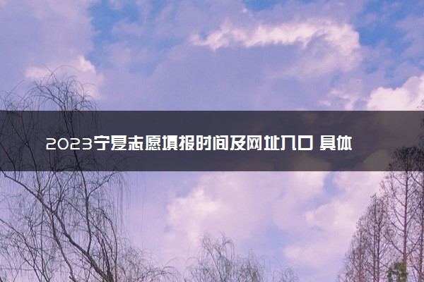 2023宁夏志愿填报时间及网址入口 具体填报流程