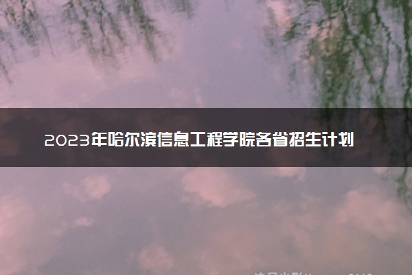 2023年哈尔滨信息工程学院各省招生计划及招生人数 都招什么专业