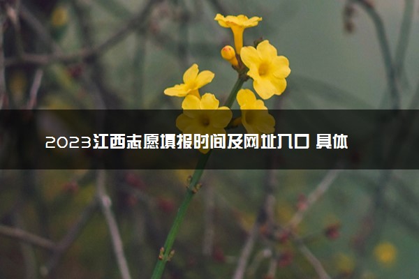 2023江西志愿填报时间及网址入口 具体填报流程