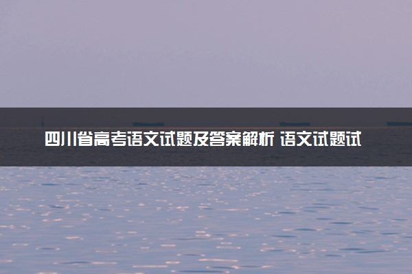 四川省高考语文试题及答案解析 语文试题试卷