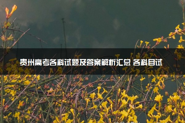 贵州高考各科试题及答案解析汇总 各科目试题试卷