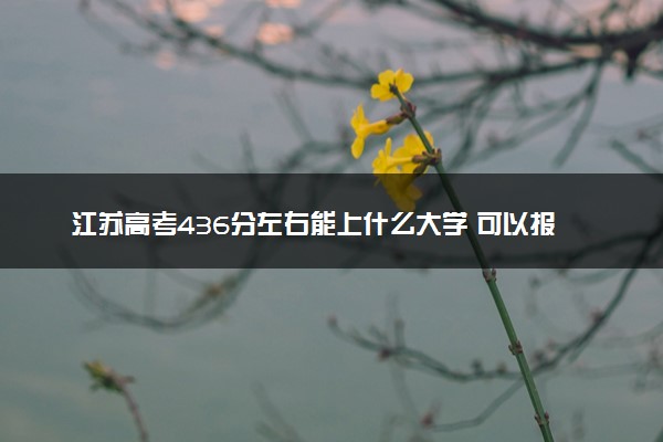 江苏高考436分左右能上什么大学 可以报哪些公办院校(2023报考推荐)