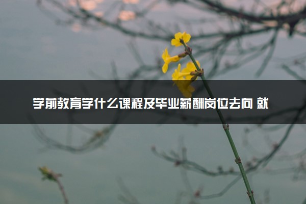 学前教育学什么课程及毕业薪酬岗位去向 就业前景怎么样