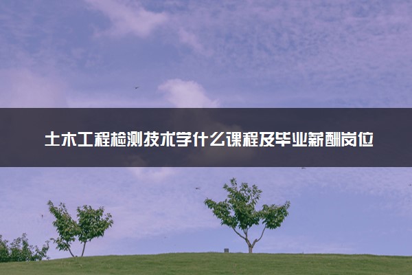 土木工程检测技术学什么课程及毕业薪酬岗位去向 就业前景怎么样