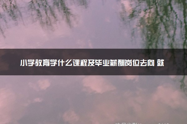 小学教育学什么课程及毕业薪酬岗位去向 就业前景怎么样