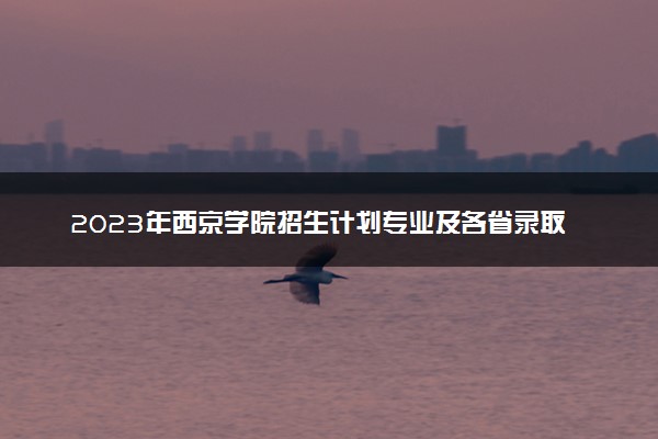 2023年西京学院招生计划专业及各省录取分数线位次