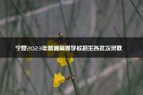 宁夏2023年普通高等学校招生各批次录取控制分数线