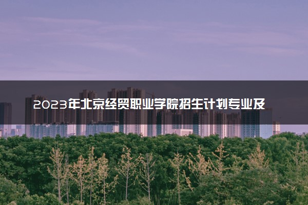 2023年北京经贸职业学院招生计划专业及各省录取分数线位次