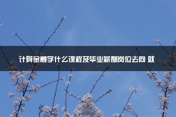 计算金融学什么课程及毕业薪酬岗位去向 就业前景怎么样