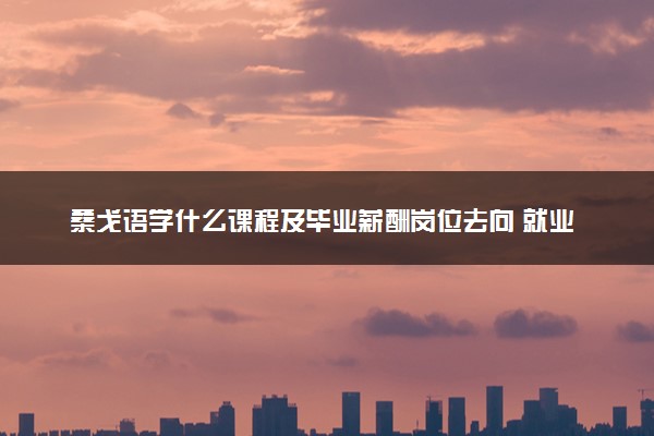 桑戈语学什么课程及毕业薪酬岗位去向 就业前景怎么样