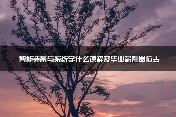 智能装备与系统学什么课程及毕业薪酬岗位去向 就业前景怎么样