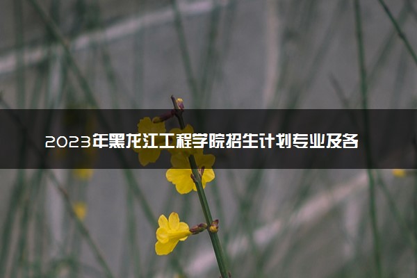 2023年黑龙江工程学院招生计划专业及各省录取分数线位次