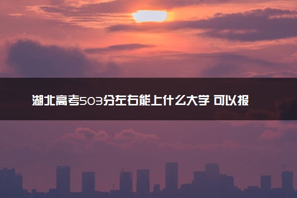 湖北高考503分左右能上什么大学 可以报哪些公办院校(2023报考推荐)