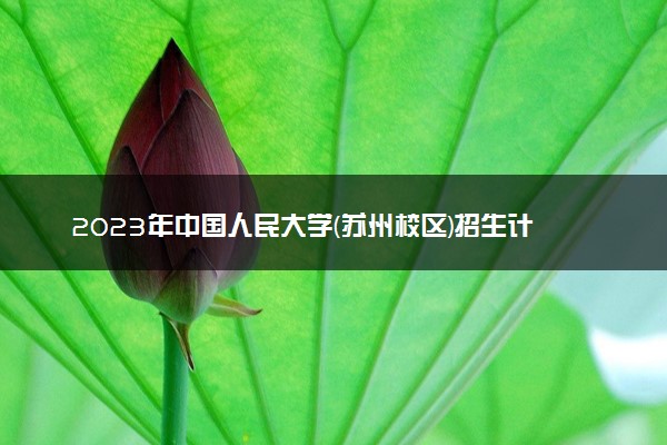 2023年中国人民大学(苏州校区)招生计划专业及各省录取分数线位次