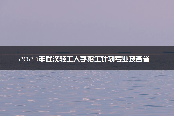 2023年武汉轻工大学招生计划专业及各省录取分数线位次