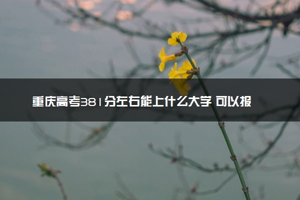 重庆高考381分左右能上什么大学 可以报哪些公办院校(2023报考推荐)