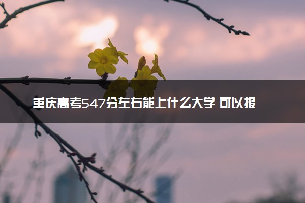 重庆高考547分左右能上什么大学 可以报哪些公办院校(2023报考推荐)