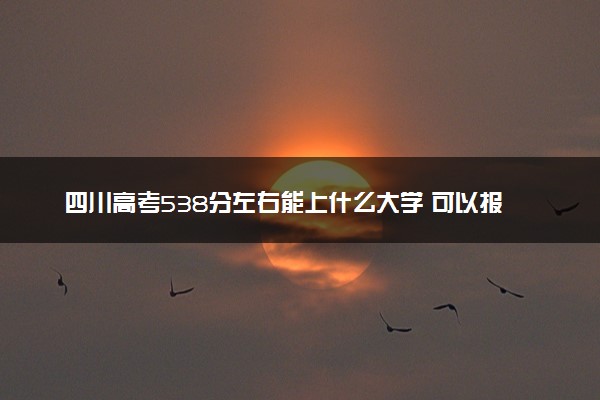 四川高考538分左右能上什么大学 可以报哪些公办院校(2023报考推荐)