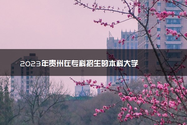 2023年贵州在专科招生的本科大学