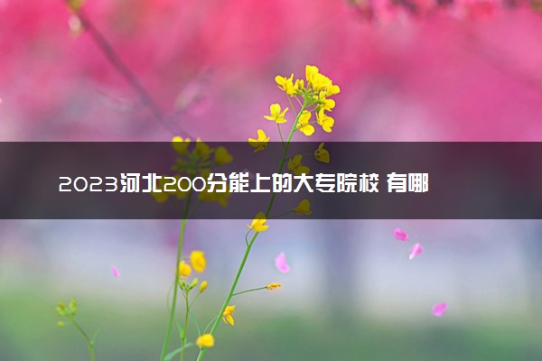 2023河北200分能上的大专院校 有哪些推荐