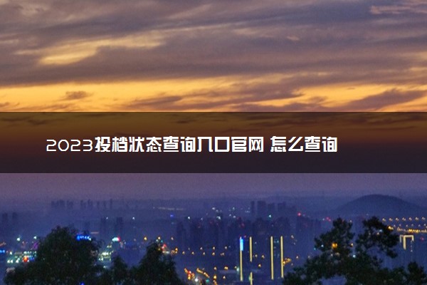 2023投档状态查询入口官网 怎么查询