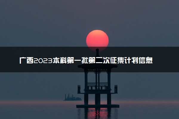 广西2023本科第一批第二次征集计划信息表整理