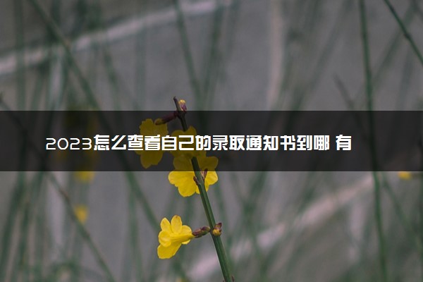 2023怎么查看自己的录取通知书到哪 有哪些渠道