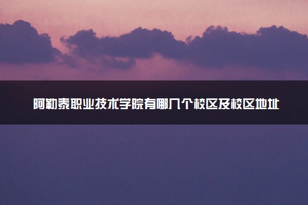 阿勒泰职业技术学院有哪几个校区及校区地址公交站点 分别都在哪里