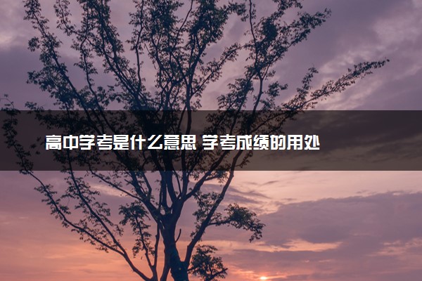 高中学考是什么意思 学考成绩的用处