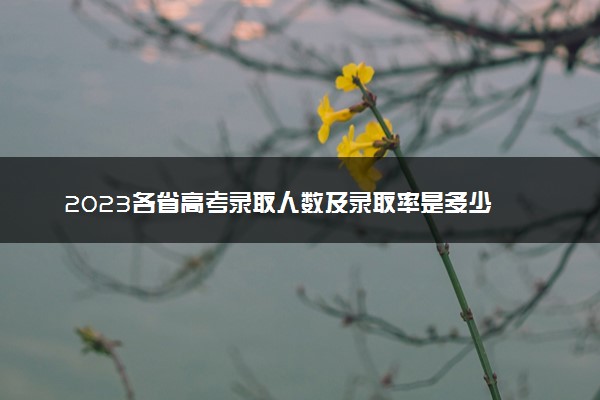 2023各省高考录取人数及录取率是多少 最新情况汇总