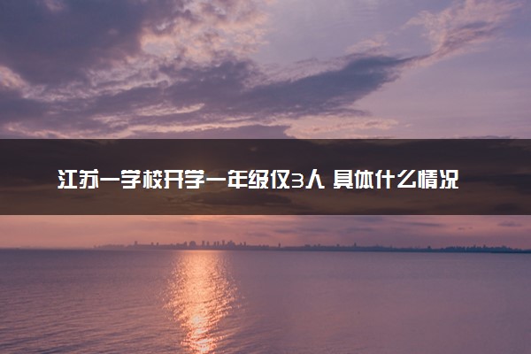 江苏一学校开学一年级仅3人 具体什么情况